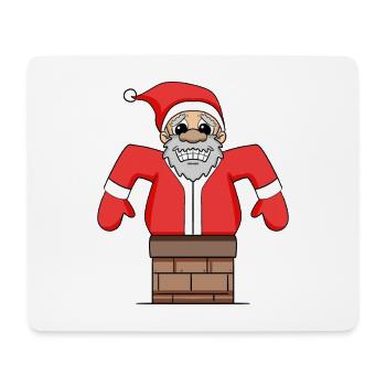 Weihnachtsmann steckt fest - Mousepad (Querformat) - Weiß - Vorne