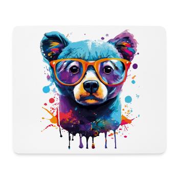 Ours coloré - Ours brun Ours en peluche - Grizzly - Tapis de souris (format paysage) - blanc - Devant