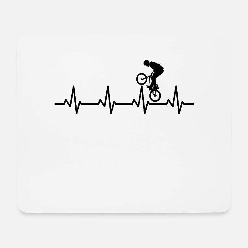 BMX Herzlinie - Mousepad (Querformat) - Weiß
