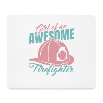 Mädchen eines tollen Feuerwehrmannes - Mousepad (Querformat) - Weiß - Vorne