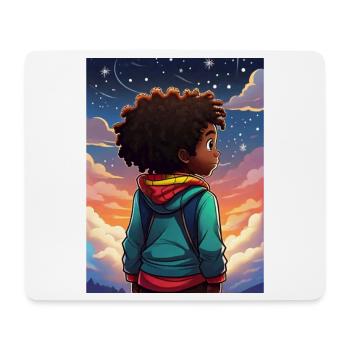 Nachthimmel Abenteuer Kinderdesign - Mousepad (Querformat) - Weiß - Vorne