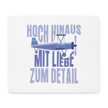 Flugzeug Modellbau Hoch hinaus Liebe zum Detail - Mousepad (Querformat) - Weiß - Vorne