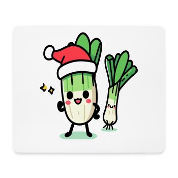St. Nicholas kawaii leeks - Mouse Pad (horizontal) - white - Front