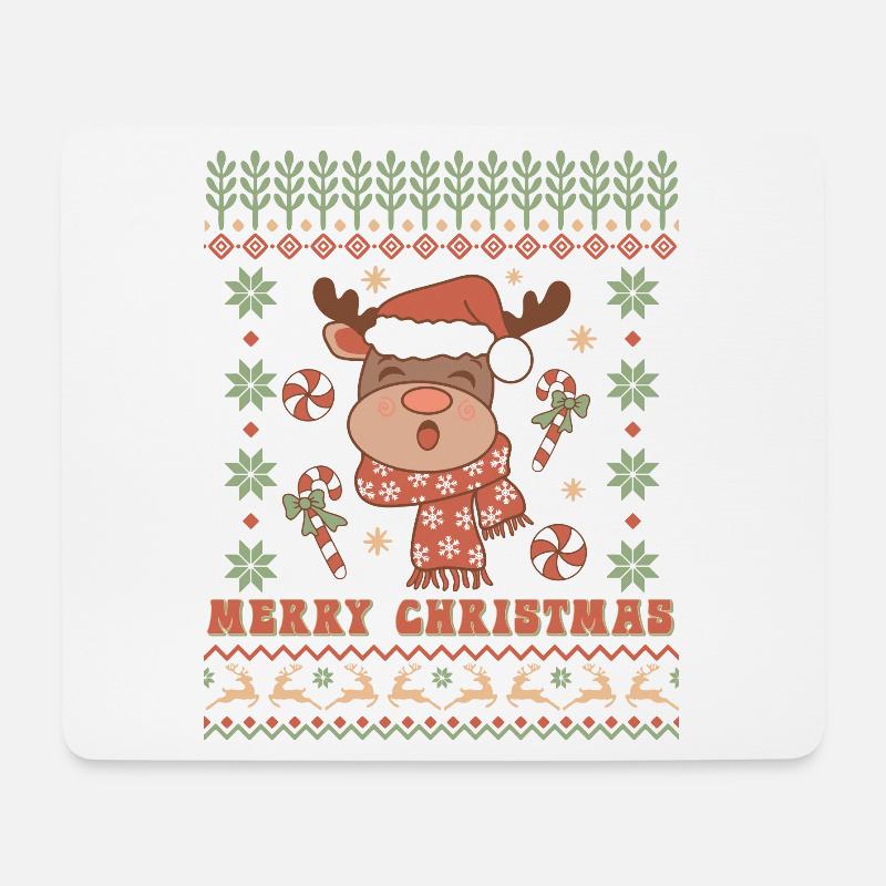 Hässlicher Weihnachtspullover - Mousepad (Querformat) - Weiß