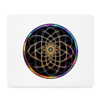 Regenbogen Mandala Kreismuster - Mousepad (Querformat) - Weiß - Vorne