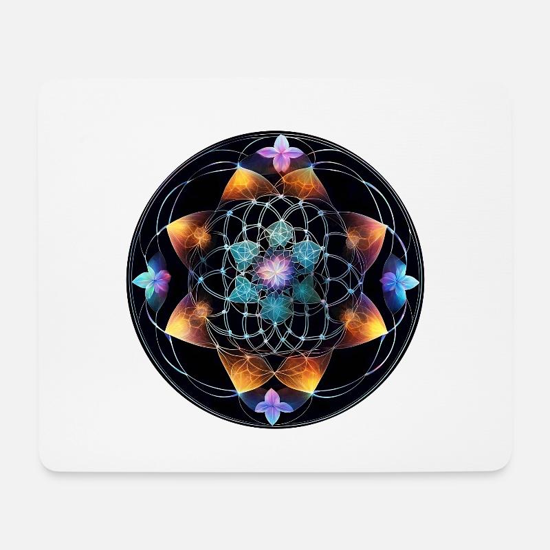 Luminous Mandala MeshGeometry - Mouse Pad (horizontal) - white