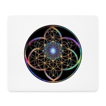 Kaleidoscopic Flower of Life - Mouse Pad (horizontal) - white - Front