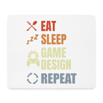 Eat Sleep Game Design Repeat - Mousepad (Querformat) - Weiß - Vorne