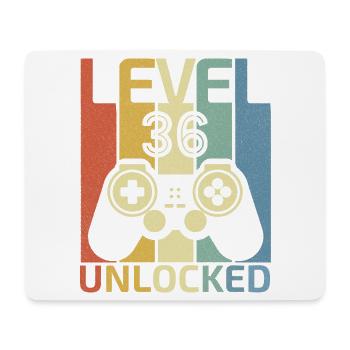 Level 36 freigeschaltet Lustiger Videospieler 36. Geburtstag - Mousepad (Querformat) - Weiß - Vorne