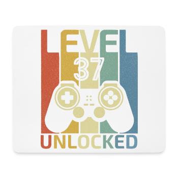 Level 37 freigeschaltet Lustiger Videospieler 37. Geburtstag - Mousepad (Querformat) - Weiß - Vorne