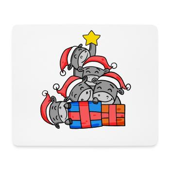 Esel Weihnachtsbaum Weihnachten - Mousepad (Querformat) - Weiß - Vorne