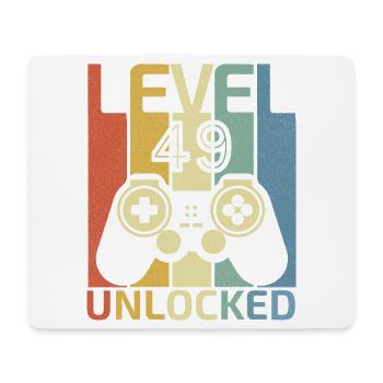 Level 49 freigeschaltet Lustiger Videospieler 48. Geburtstag - Mousepad (Querformat) - Weiß - Vorne