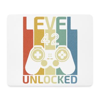 Level 42 freigeschaltet Lustiger Videospieler 42. Geburtstag - Mousepad (Querformat) - Weiß - Vorne