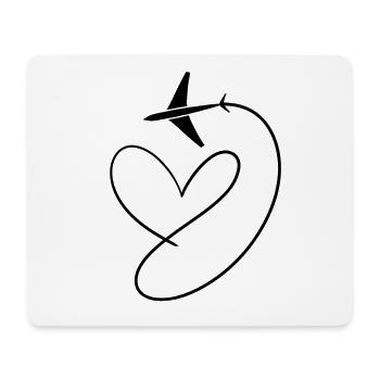 Avion Flyer avec coeur - Tapis de souris (format paysage) - blanc - Devant
