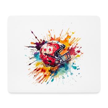 Casque de football américain Splash Color Explosion - Tapis de souris (format paysage) - blanc - Devant