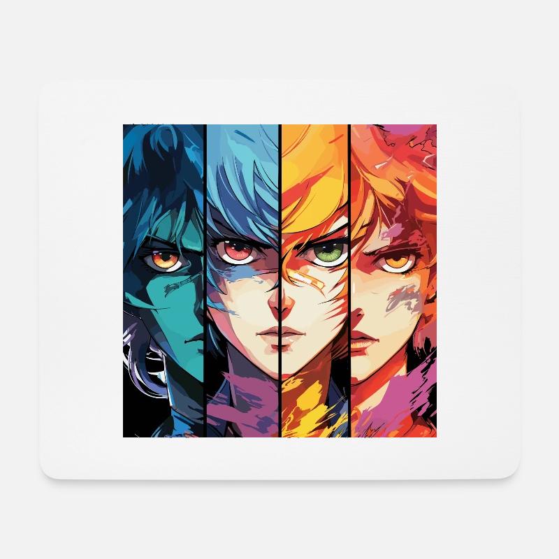 Manga Gesicht - Mousepad (Querformat) - Weiß