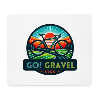 GO! Gravel Ride GO! Gravel-Fahrt - Mousepad (Querformat) - Weiß - Vorne