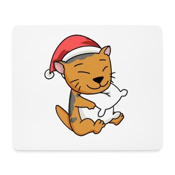 Cat Cute Scottish Fold-Eared Cat Tired - Mouse Pad (horizontal) - white - Front