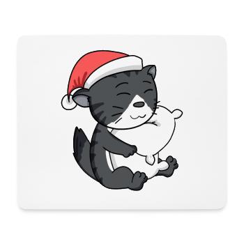 Katze Niedlich Norwegische Waldkatze Müde - Mousepad (Querformat) - Weiß - Vorne
