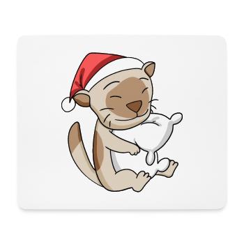Katze Niedlich Burma-Katze Müde Weihnachten - Mousepad (Querformat) - Weiß - Vorne