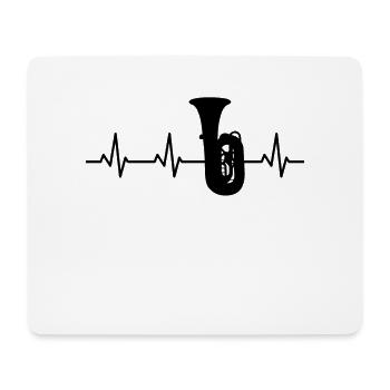 Tuba ECG Heartbeat - Tapis de souris (format paysage) - blanc - Devant