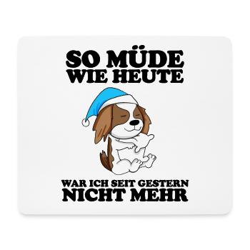 Müde Spruch Verschlafen Schlafen Ausschlafen Faul - Mousepad (Querformat) - Weiß - Vorne