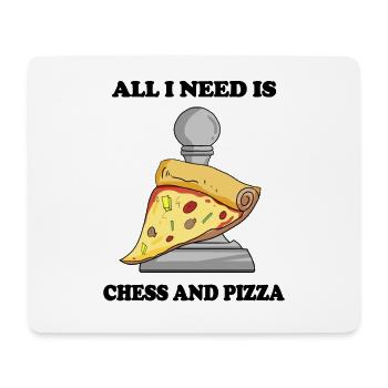 Échecs et pizza - Tapis de souris (format paysage) - blanc - Devant