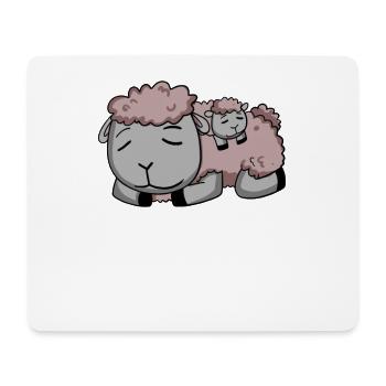 Sheep Family - Sheep with baby - Single parent - Mouse Pad (horizontal) - white - Front