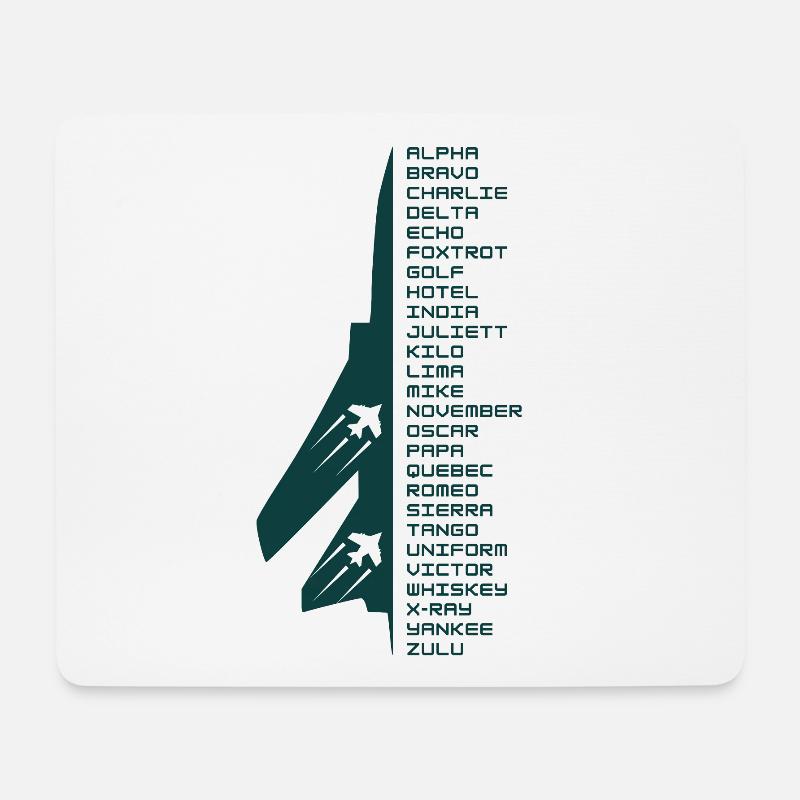 Phonetic alphabet - Mouse Pad (horizontal) - white