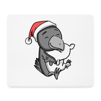 Krähe Niedlich Müde Ausschlafen Weihnachten - Mousepad (Querformat) - Weiß - Vorne