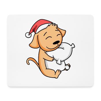 Hund Niedlich Müde Ausschlafen Weihnachten - Mousepad (Querformat) - Weiß - Vorne