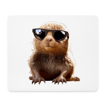 Mole with sunglasses Love Cute Moles - Mouse Pad (horizontal) - white - Front