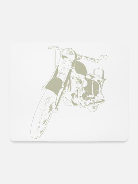 Oldtimer Motorrad aus dem Osten - Mousepad (Querformat) - Weiß