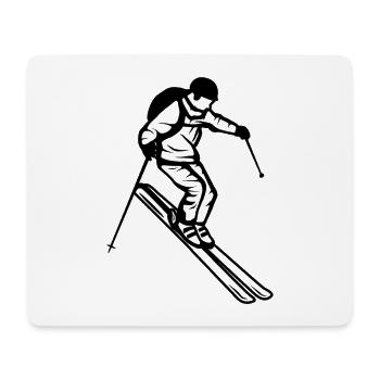 Funny skier - Mouse Pad (horizontal) - white - Front