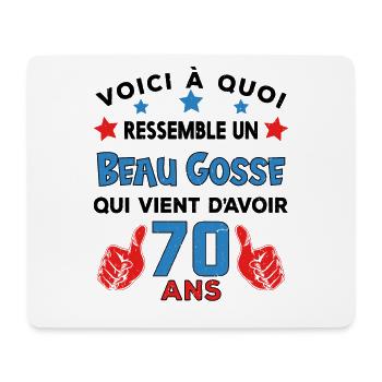 70 ans anniversaire homme cadeau humour drôle - Tapis de souris (format paysage) - blanc - Devant