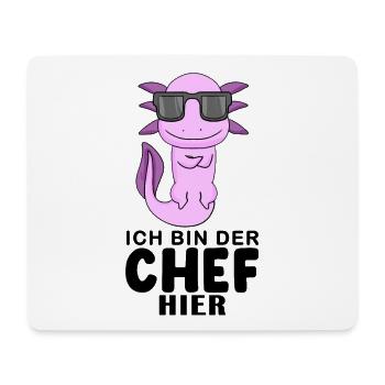 Chef Spruch mit Axolotl Motiv - Mousepad (Querformat) - Weiß - Vorne