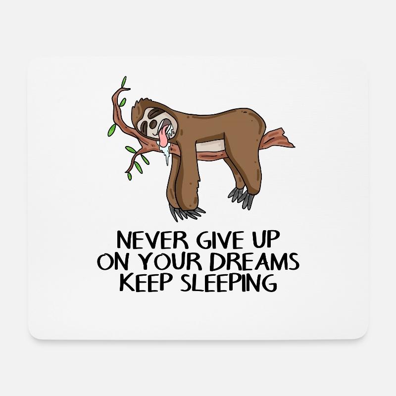 Lustige Sprüche Faultier - Schlafen Müde Müdigkeit - Mousepad (Querformat) - Weiß