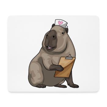 Capybara Nurse - Mouse Pad (horizontal) - white - Front