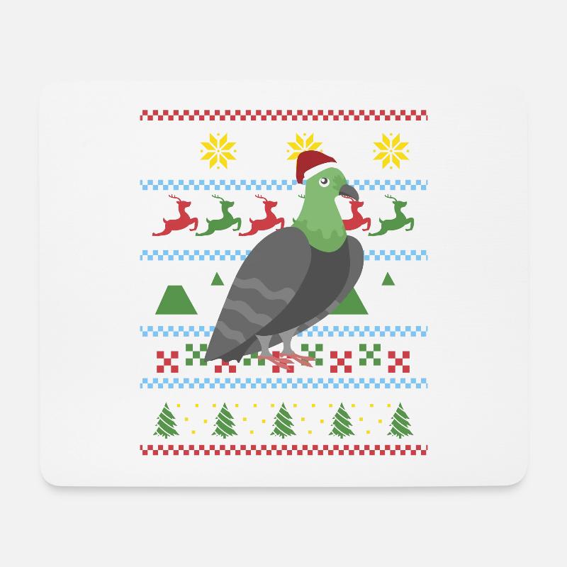 Ugly Christmas Taube - Mousepad (Querformat) - Weiß