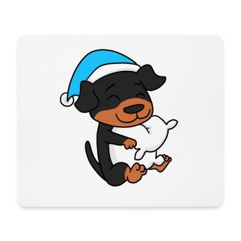 Rottweiler Schlafen Müdigkeit Hund - Mousepad (Querformat) - Weiß - Vorne