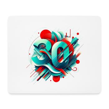 Picto 30 Year Old Retro Vintage Red Blue Teal - Mouse Pad (horizontal) - white - Front