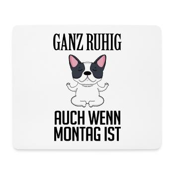 Montag Spruch Yoga Hund - Mousepad (Querformat) - Weiß - Vorne