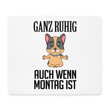 Montag Spruch Yoga Hund - Mousepad (Querformat) - Weiß - Vorne