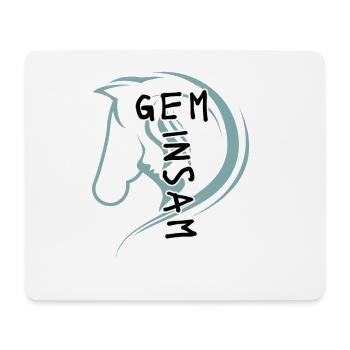 Pferdekopf mit Spruch Gemeinsam - Mousepad (Querformat) - Weiß - Vorne