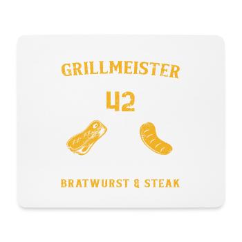 Lustig Grillen Griller 42 Geburtstag Spruch - Mousepad (Querformat) - Weiß - Vorne