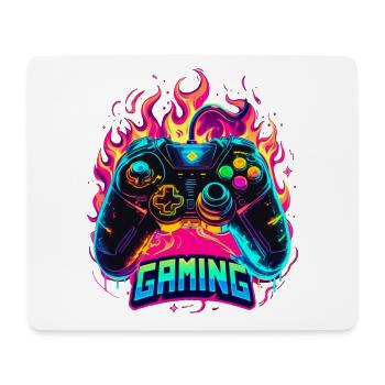 Gaming Controller Flames Art - Mouse Pad (horizontal) - white - Front