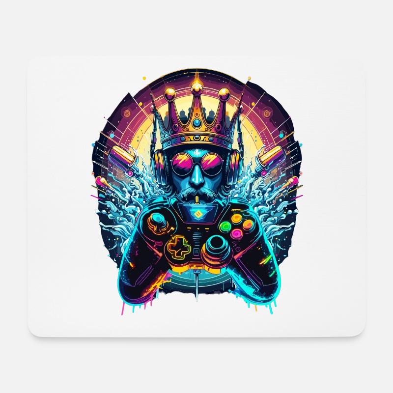 Gaming Throne – Spielkönig - Mousepad (Querformat) - Weiß