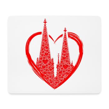 Kölner Dom Herzen Kölle Liebe Herz Karneval Köln - Mousepad (Querformat) - Weiß - Vorne