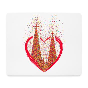 Kölner Dom Konfetti Im Herzen Karneval Herz Köln - Mousepad (Querformat) - Weiß - Vorne