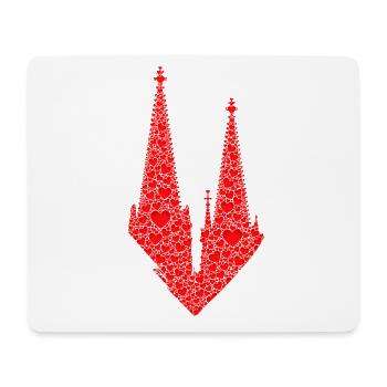 Kölner Dom Herzen Kölle Liebe Herz Karneval Köln - Mousepad (Querformat) - Weiß - Vorne